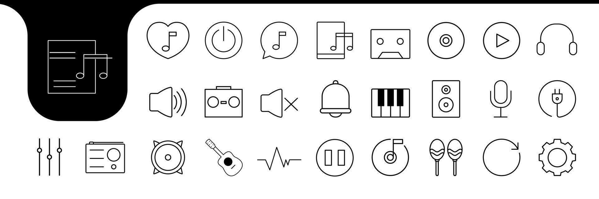 audio music line icon designs vector