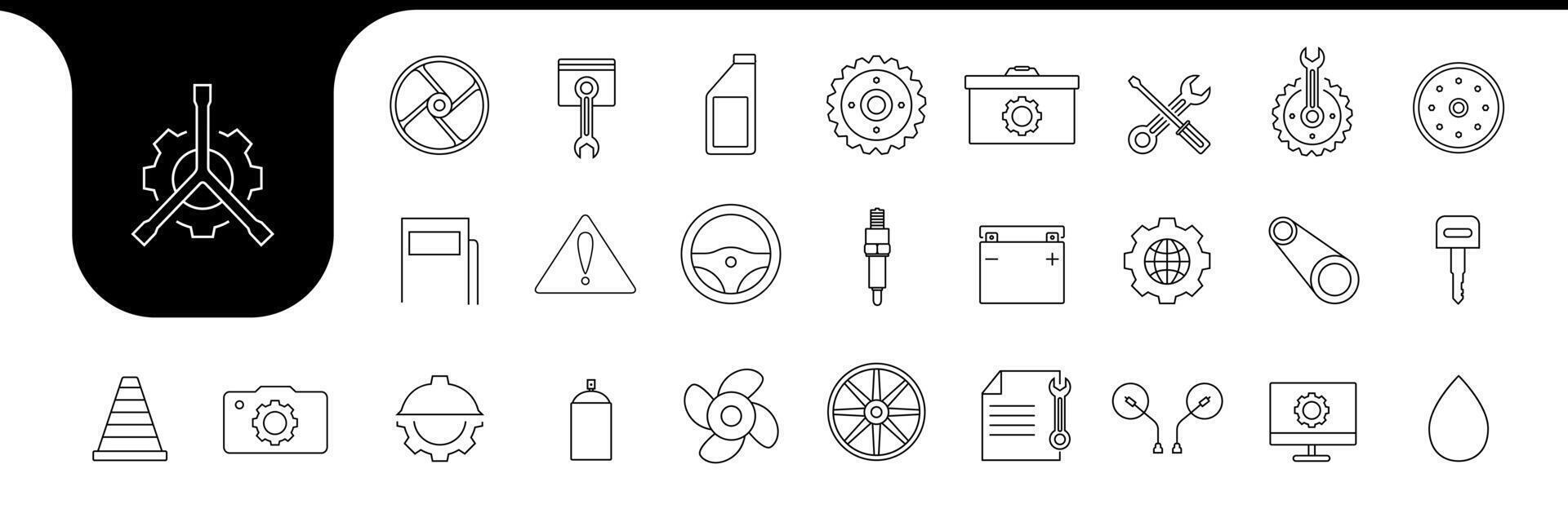 garage workshop line icon designs vector