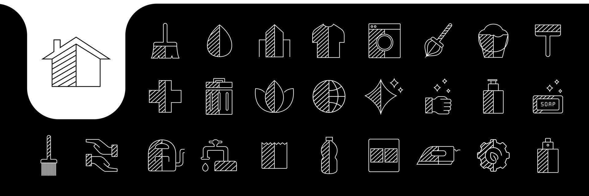 house cleaning line minimal icon designs vector