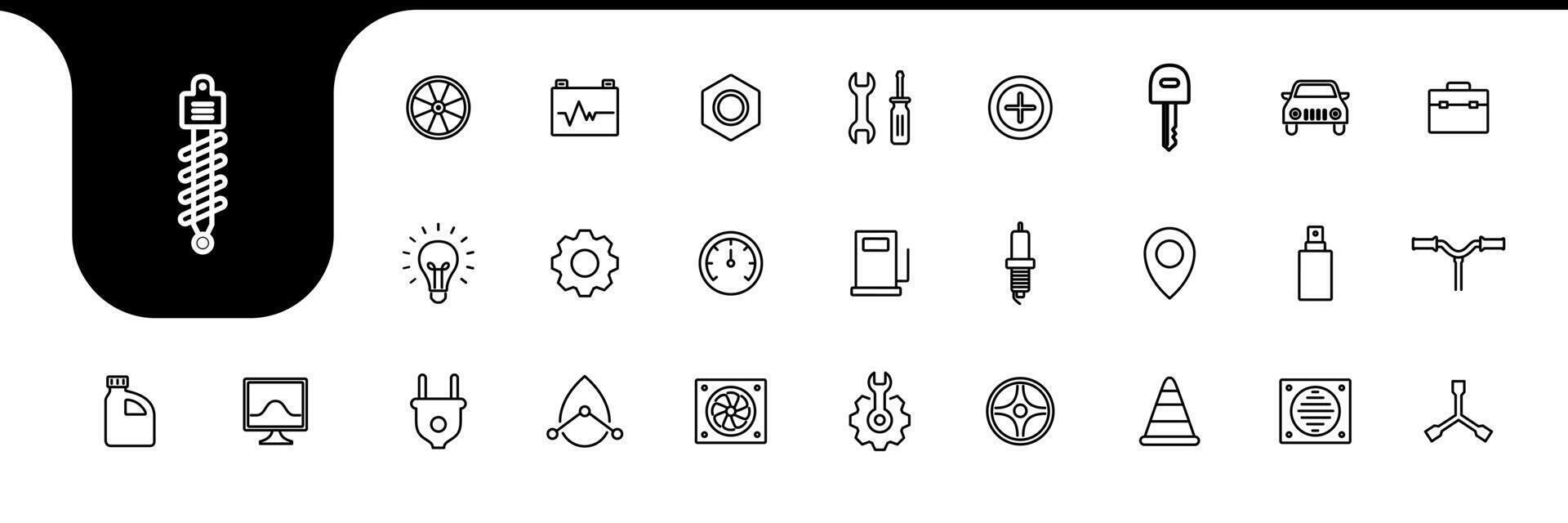 Automotive Line Icons Collection Minimalist Design and Illustration vector
