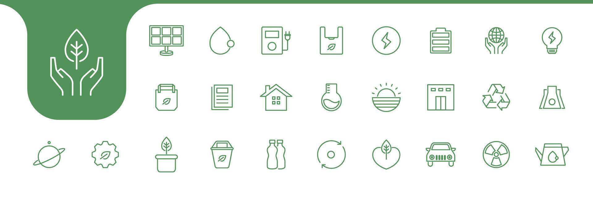 Eco-friendly Line Icons Collection Minimalist Design and Illustration vector