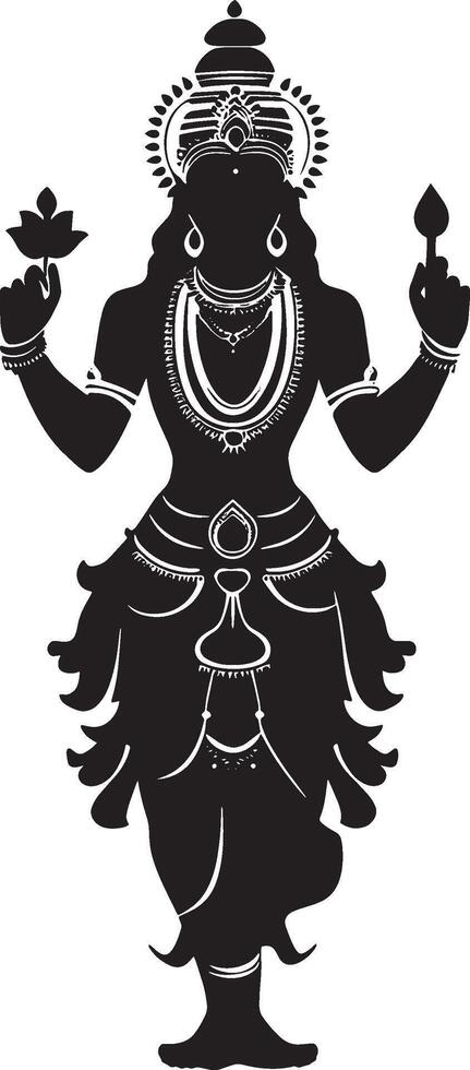Vishnu Preserver god simple silhouette black illustration vector