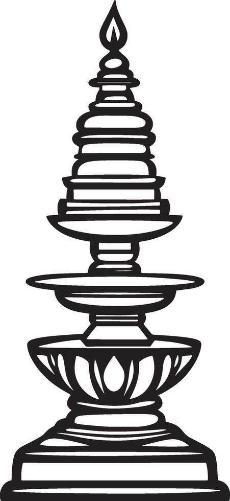 Shivalinga Representation of Lord Shiva outline black illustration vector