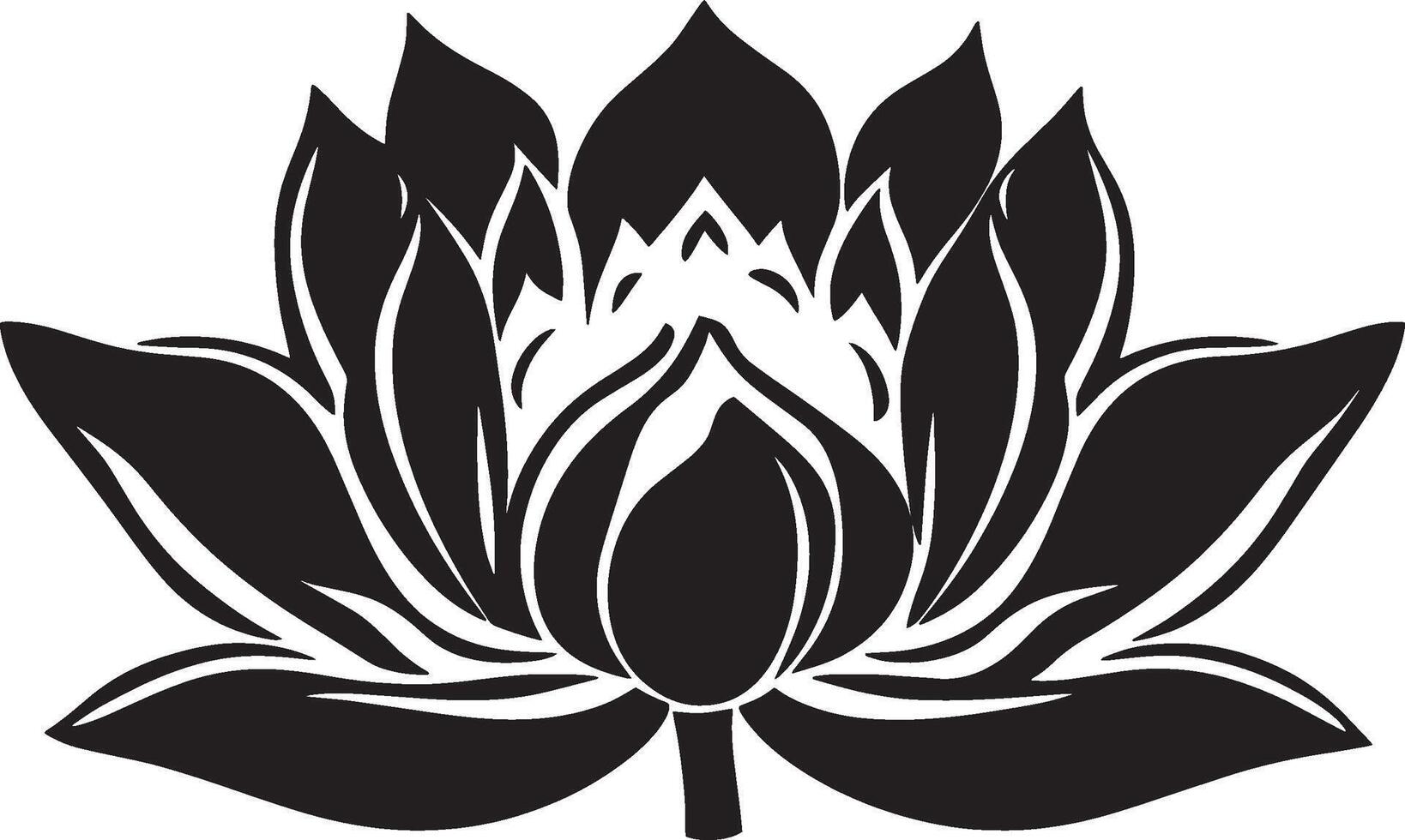 Lotus Flower simple silhouette black illustration vector