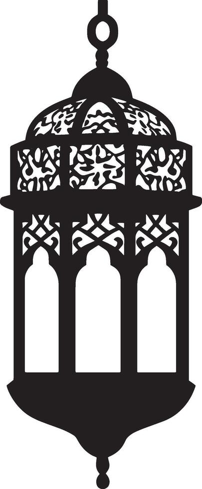 Minimalistic black icon of a Ramadan lantern fanous vector