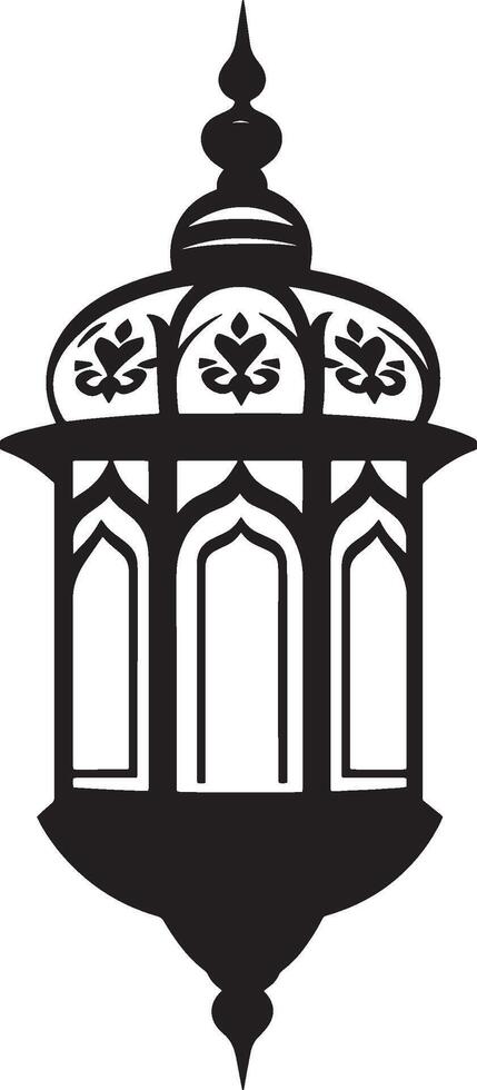 Black icon of a Ramadan lantern fanous vector