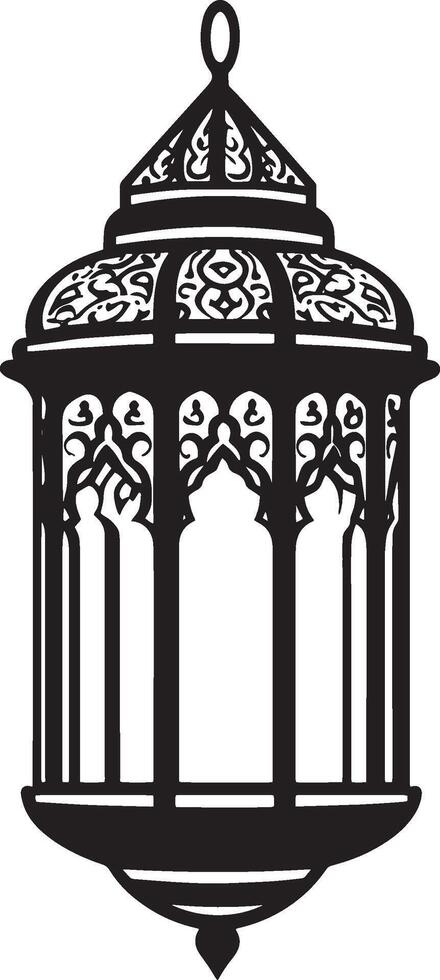 Ramadan Lantern Fanous icon black illustration vector