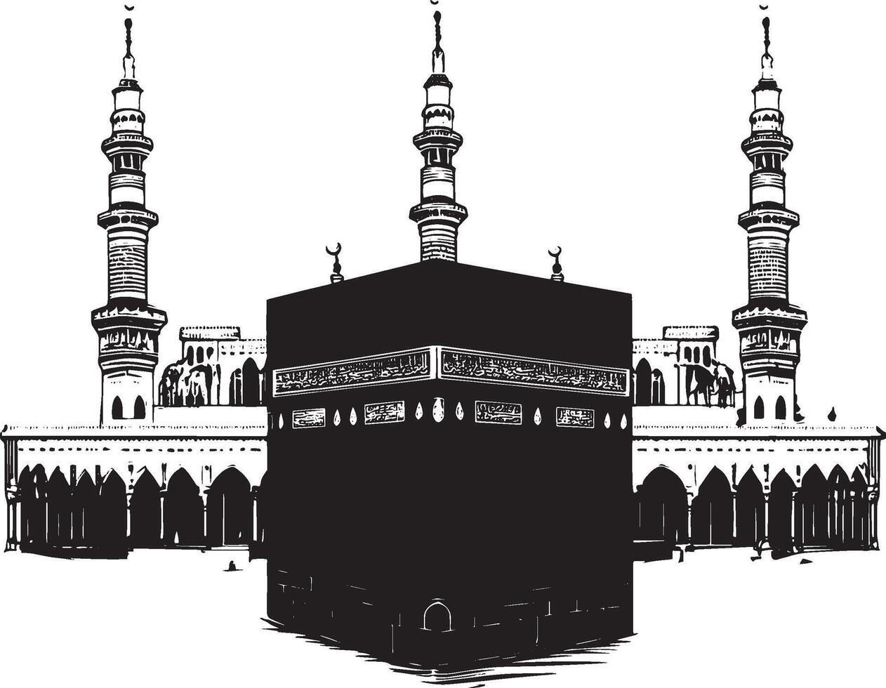 Kaaba the holy building in Mecca icon black illustration vector