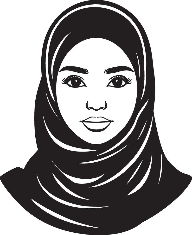 Hijab icon black illustration vector