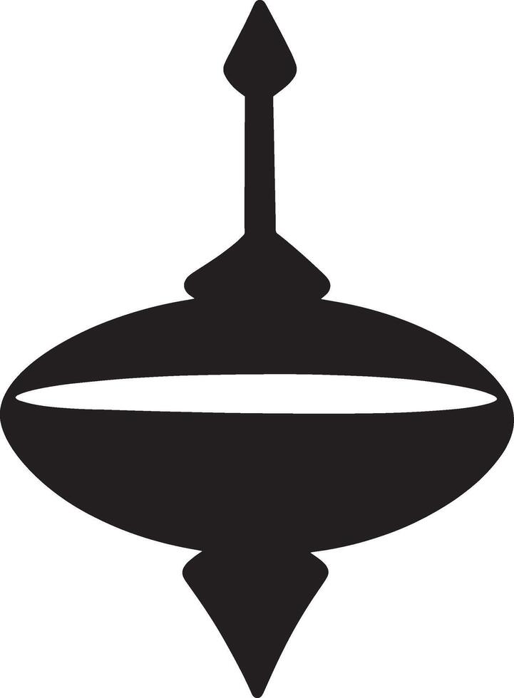 Dreidel spinning top for Hanukkah simple silhouette black illustration vector
