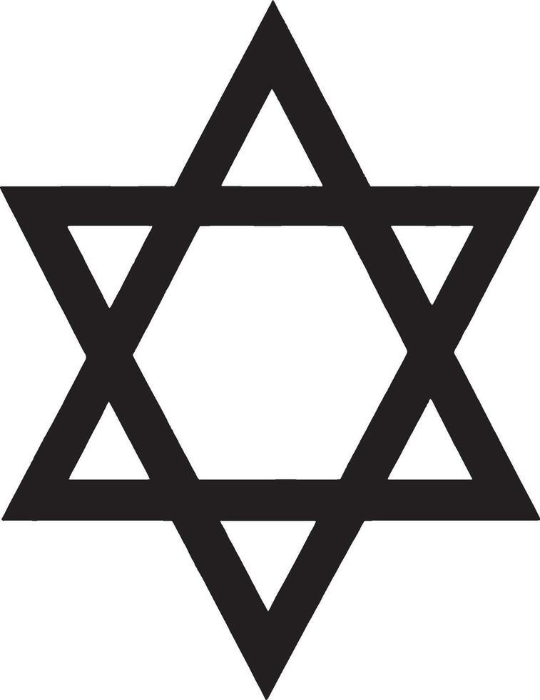 Magen David another name for the Star of David simple silhouette black illustration vector