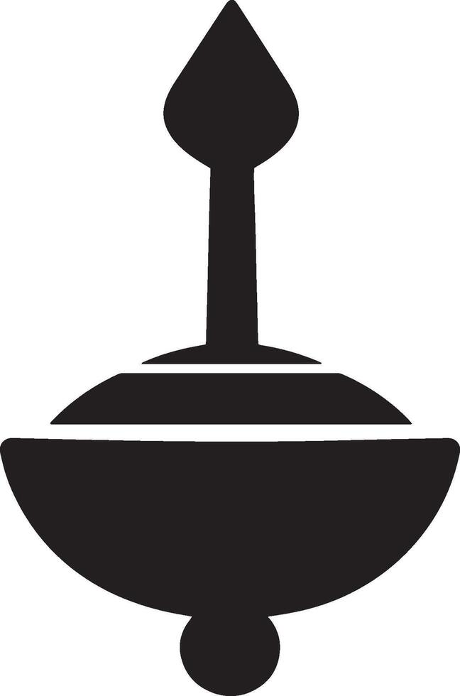Simple dreidel silhouette in black style, for Hanukkah. vector