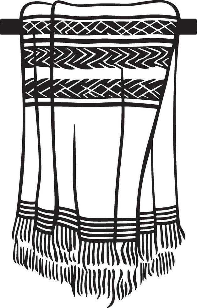 Minimalistic black icon representing a tallit prayer shawl vector