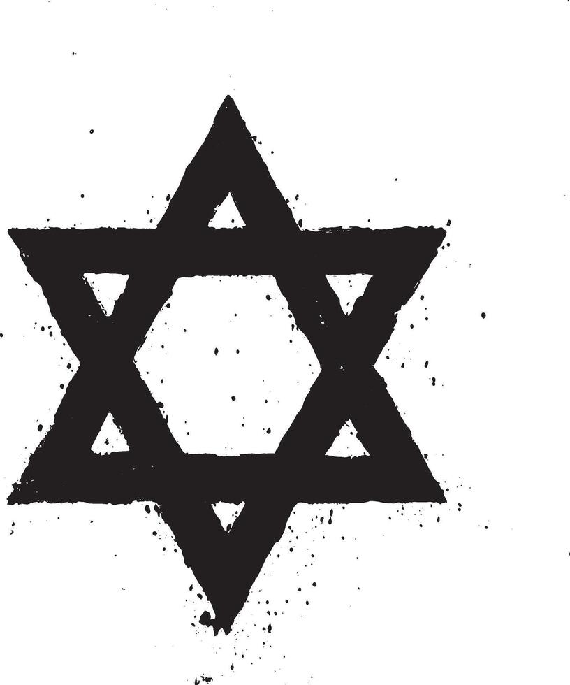 Star of David simple silhouette black illustration vector