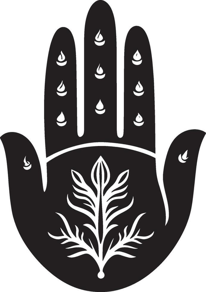 Buddha's Hand simple silhouette black illustration vector