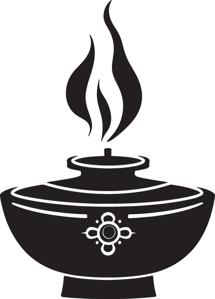 Incense Burner icon black illustration vector