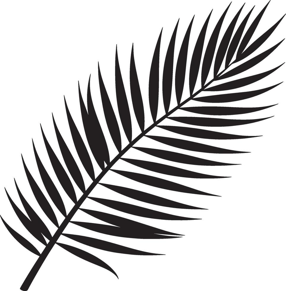 Elegant black silhouette design of a palm branch symbolizing victory and peace vector