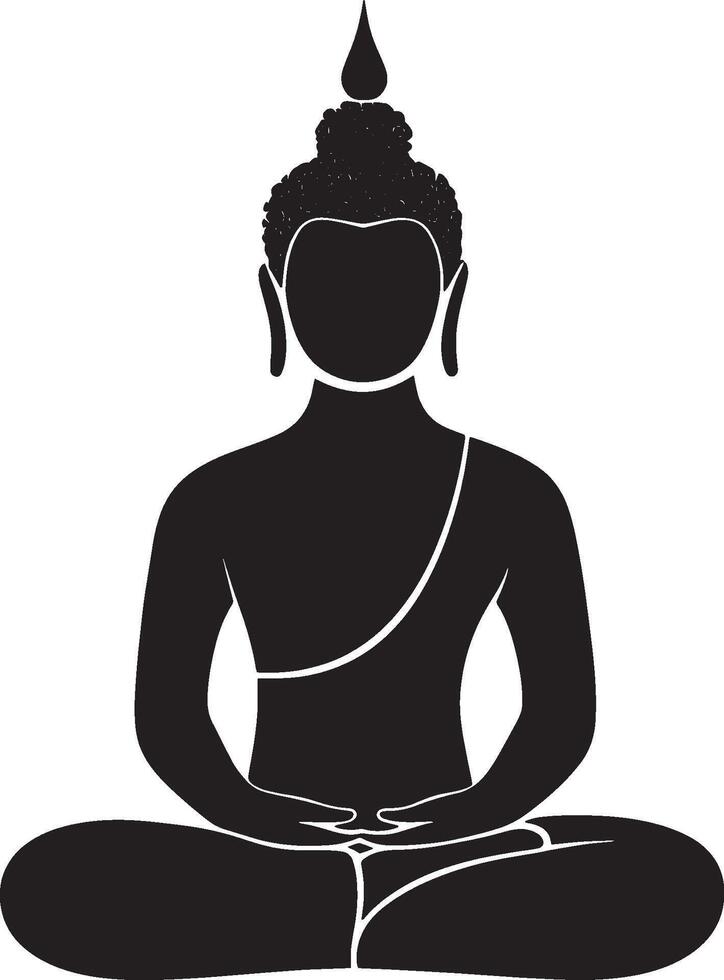 Meditating Buddha icon black illustration vector