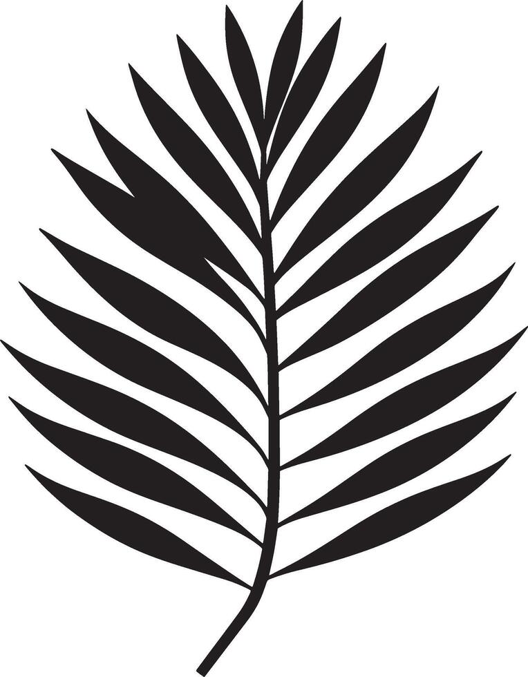 Palm branch symbolizing victory and peace depicted in a clean black silhouette vector