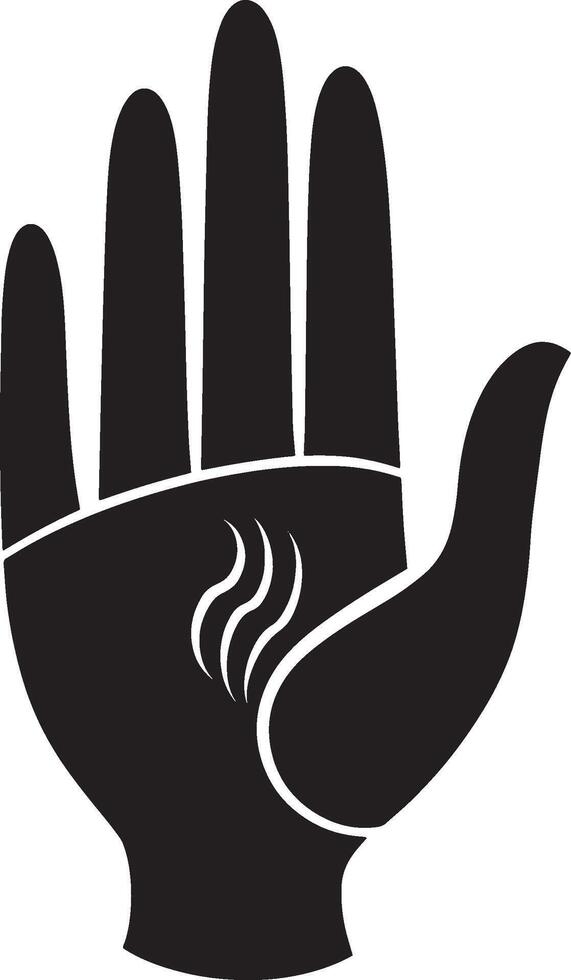 Minimalistic black silhouette of Buddha's Hand. vector