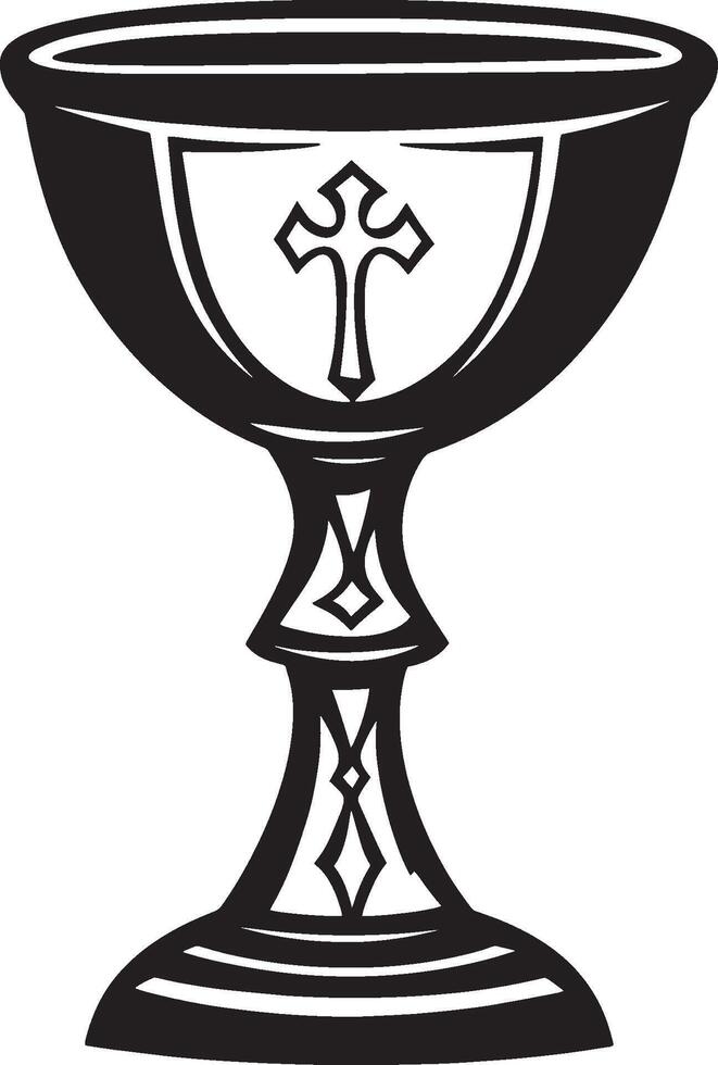 Black icon illustration of the Holy Grail. vector