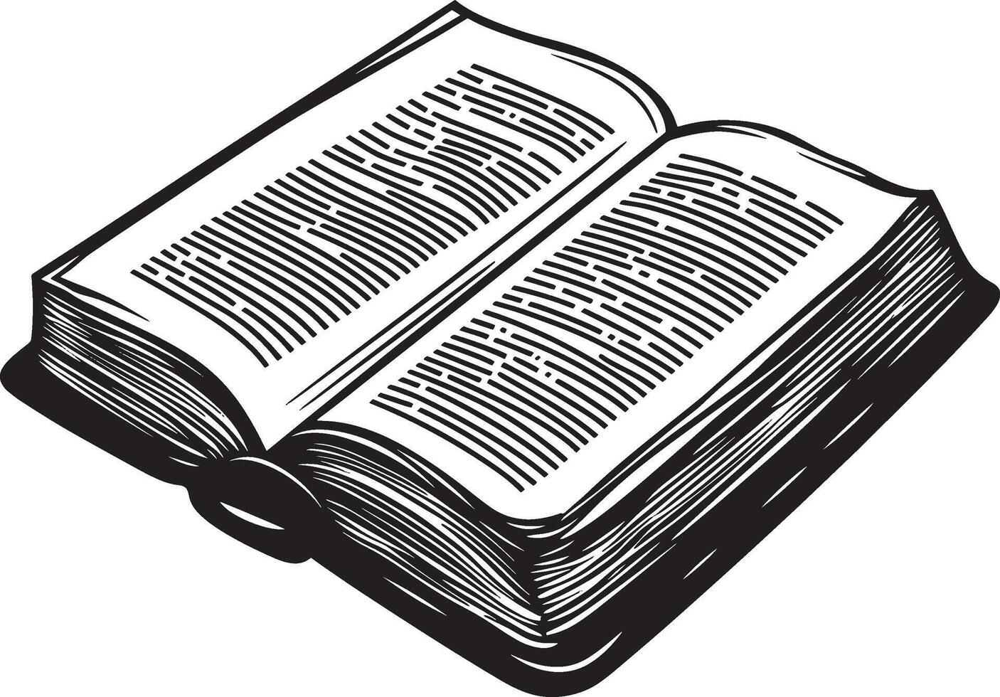 Open Holy Bible icon in black, represented as a illustration. vector