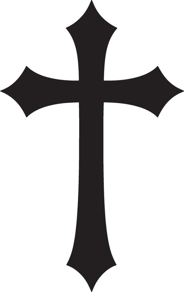 Cross simple silhouette black illustration vector