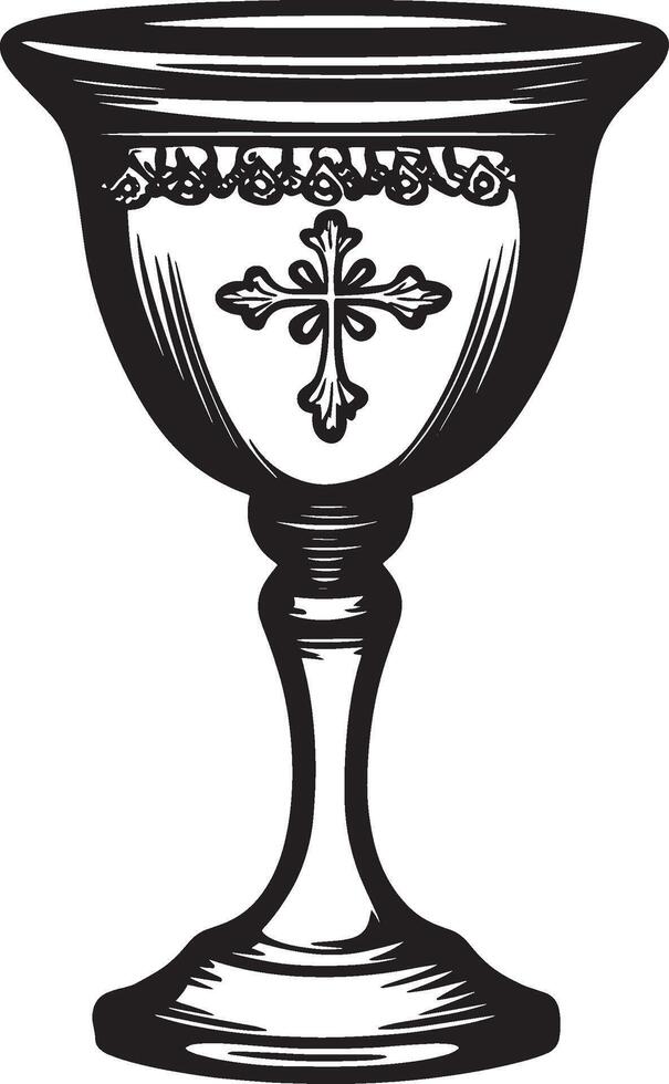 Chalice for communion icon black illustration vector
