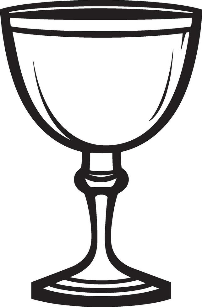 Black outline illustration of a chalice for communion. vector