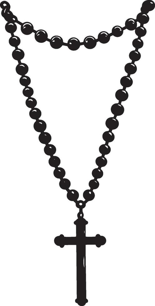 Rosary simple silhouette black illustration vector