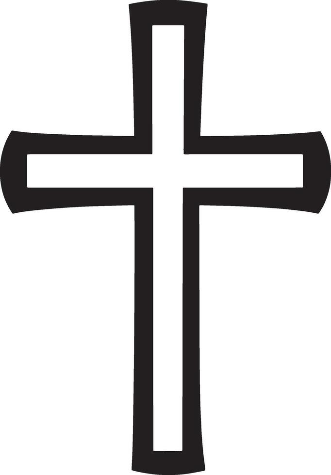 Cross outline black illustration vector