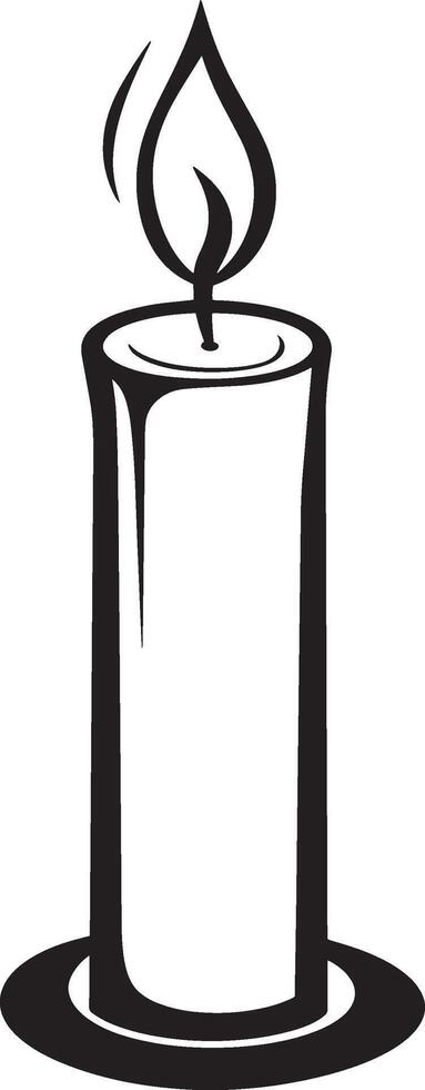 Black outline illustration of a candle symbolizing the light of Christ. vector