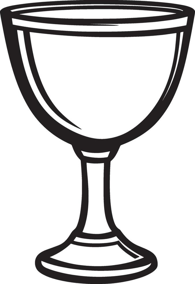 Outline of a chalice for communion, depicted in black style. vector