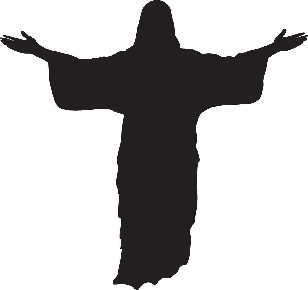 jesus silhouette silhouette on a white background vector