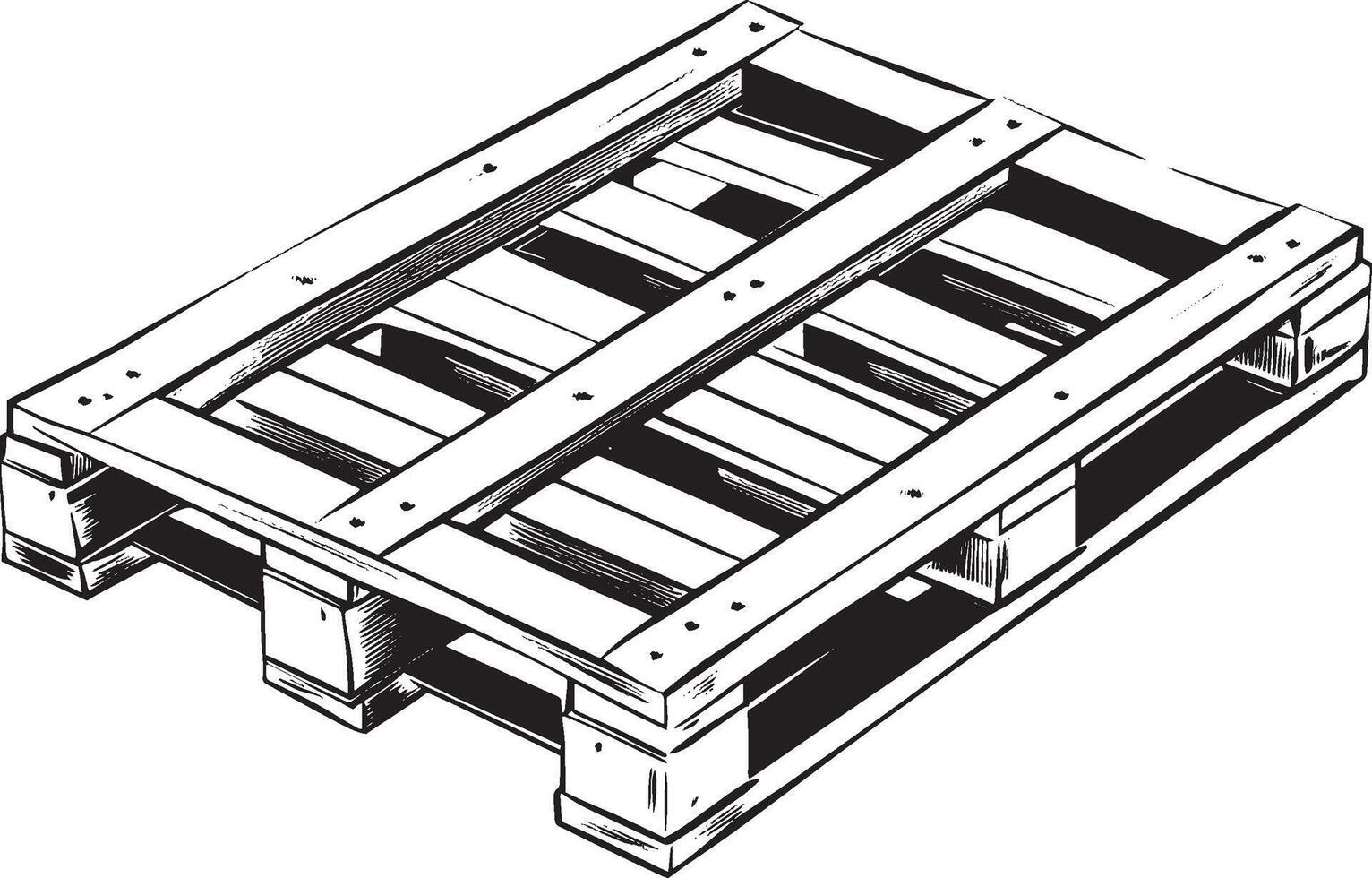 Pallet outline black illustration vector