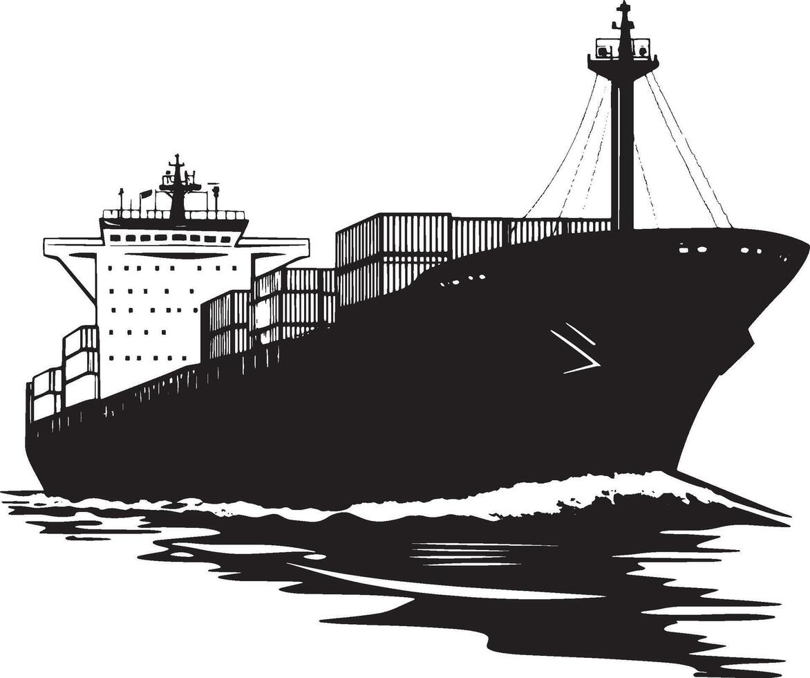 Shipping simple silhouette black illustration vector