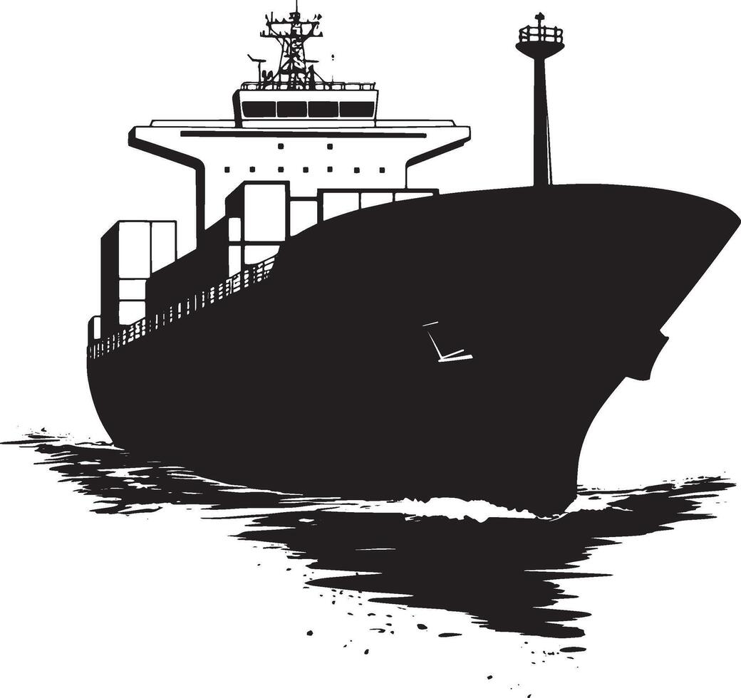 Simple silhouette black design for shipping. vector