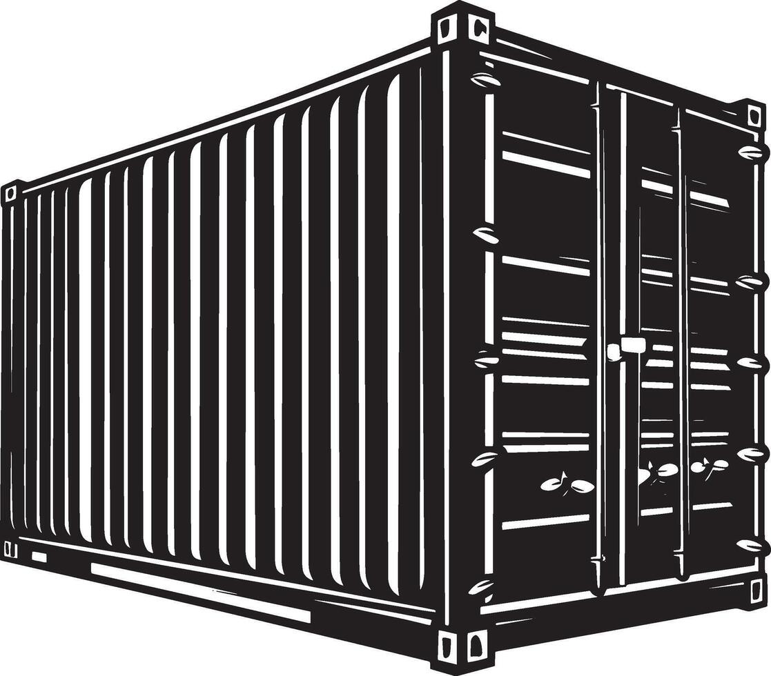 Shipping Container icon black illustration vector