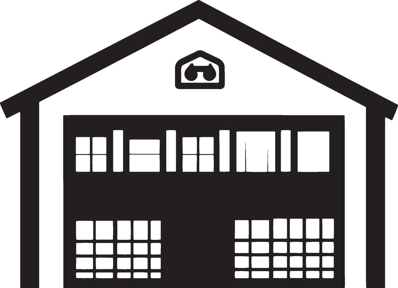 Warehouse icon black illustration vector