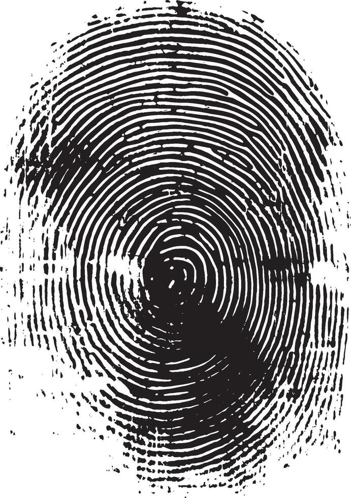 Fingerprint biometric AI recognition simple silhouette black illustration vector