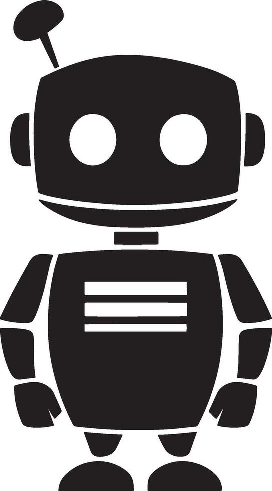 Black illustration of a chatbot silhouette. vector