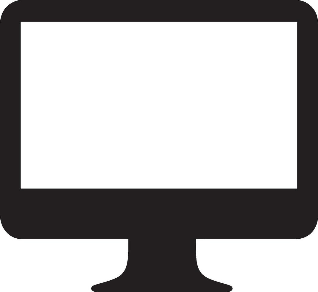 Computer Monitor simple silhouette black illustration vector