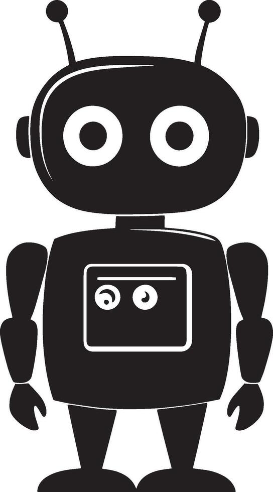 Chatbot simple silhouette black illustration vector