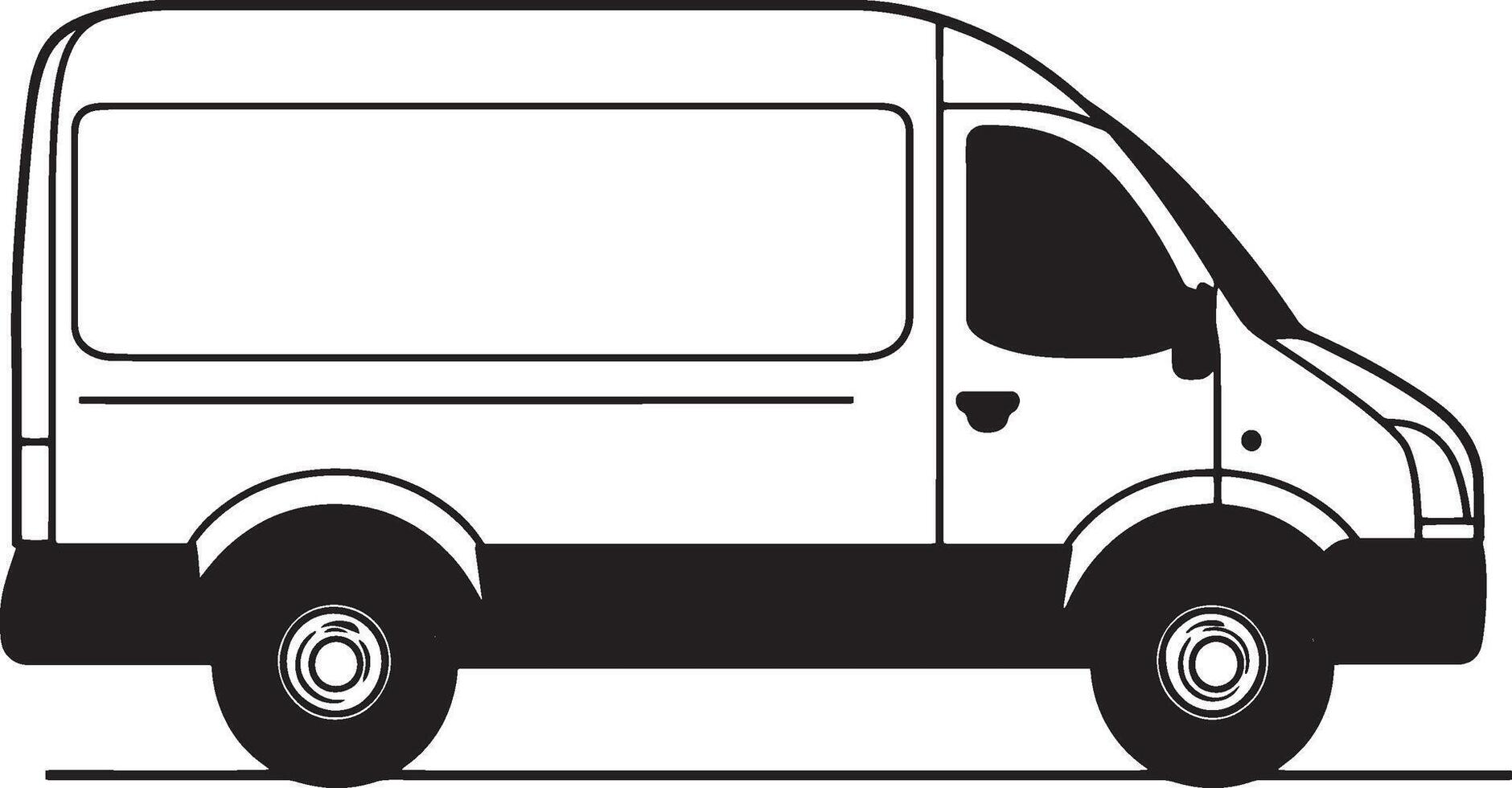 Delivery Van icon black illustration vector