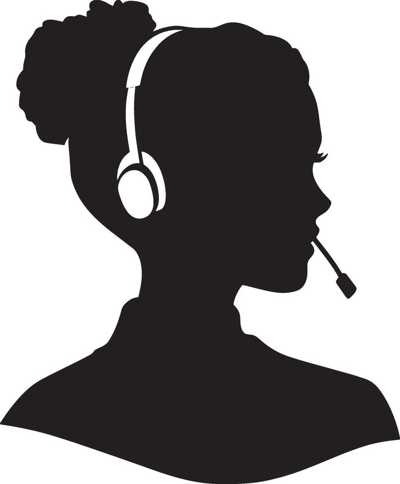 Virtual Assistant simple silhouette black illustration vector