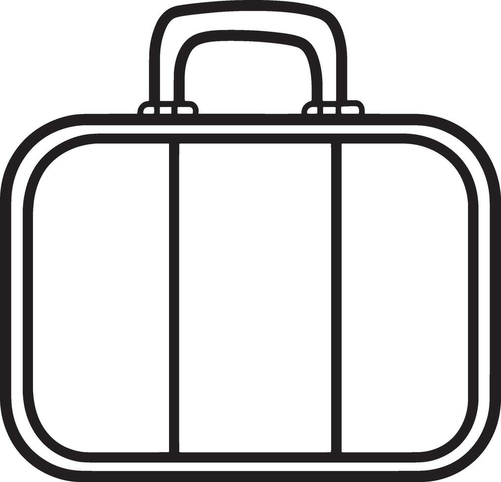 Honeymoon Suitcase outline black illustration vector