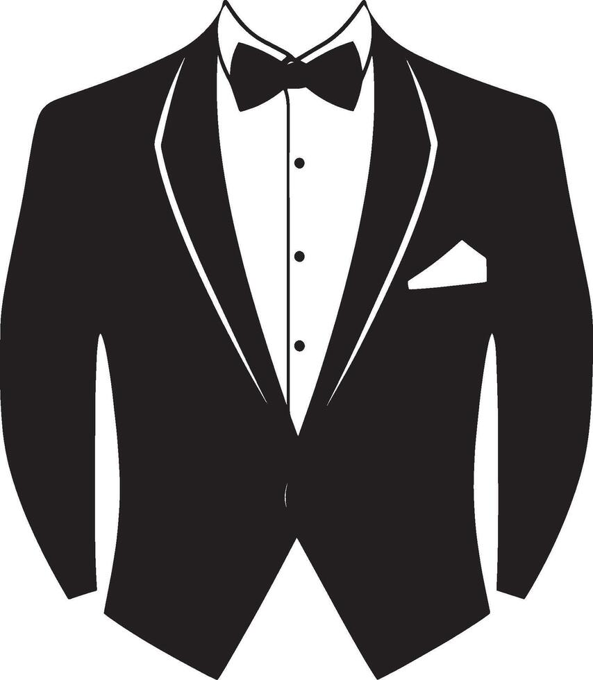 Simple tuxedo silhouette in black style. vector