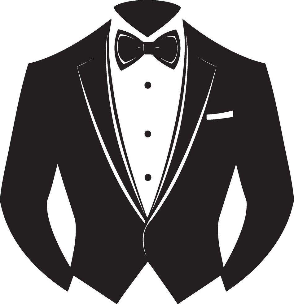 Black illustration of a tuxedo silhouette. vector