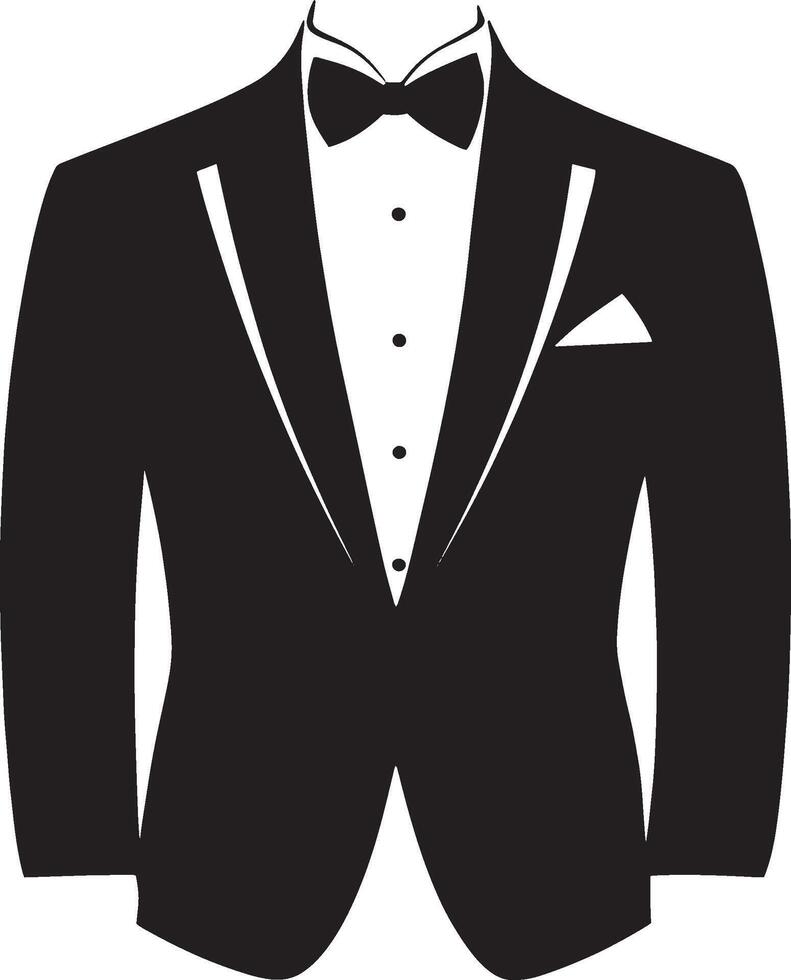 Tuxedo simple silhouette black illustration vector