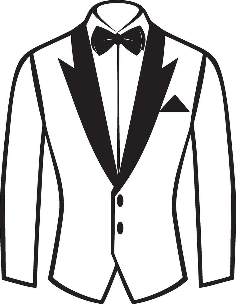 Tuxedo outline black illustration vector